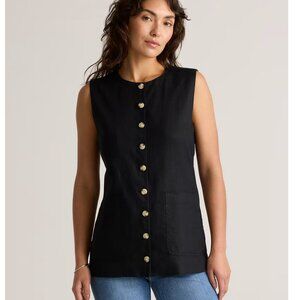 100% European Linen Longline Vest Quince